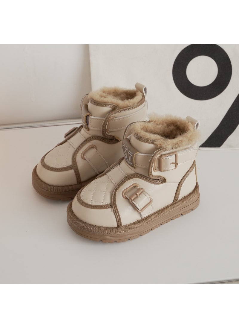 Generic Kids Winter Snow Boots St. Petersburg Wool-Lined High-Top Beige 