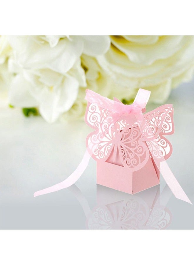 Loquat 20 Pieces erfly Laser Cut Favor Boxes Cookie Present Boxes with Ribbons Cute Chocolate Box for Wedding Girl Bridal Birthday Party Baby Shower Favors Decoration Supplies (Pink) - Image 3