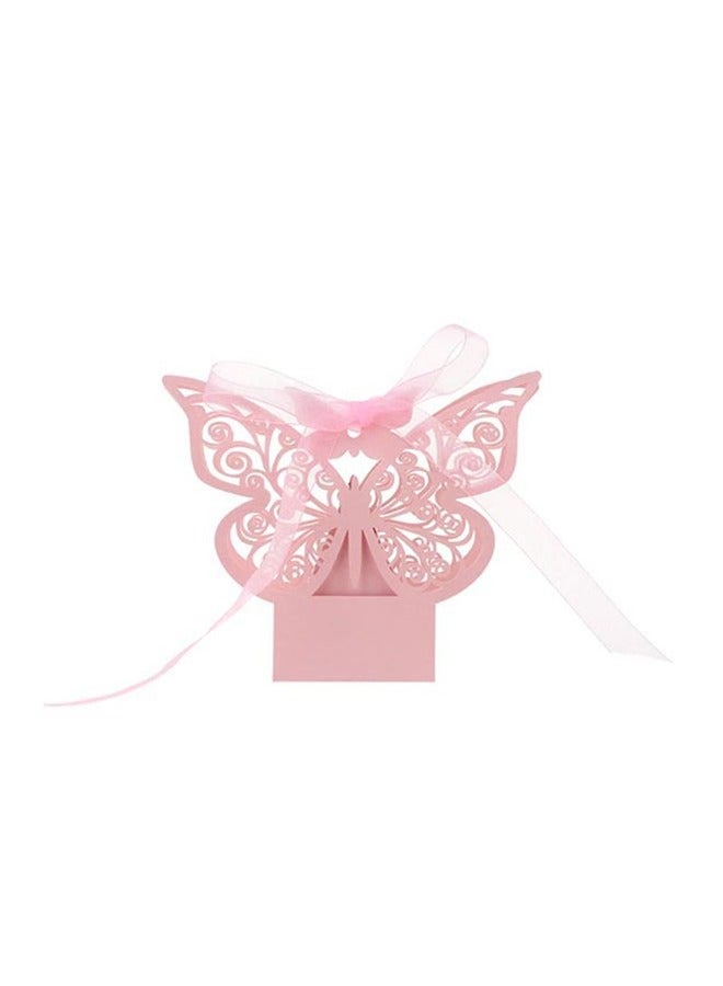 Loquat 20 Pieces erfly Laser Cut Favor Boxes Cookie Present Boxes with Ribbons Cute Chocolate Box for Wedding Girl Bridal Birthday Party Baby Shower Favors Decoration Supplies (Pink) - Image 4