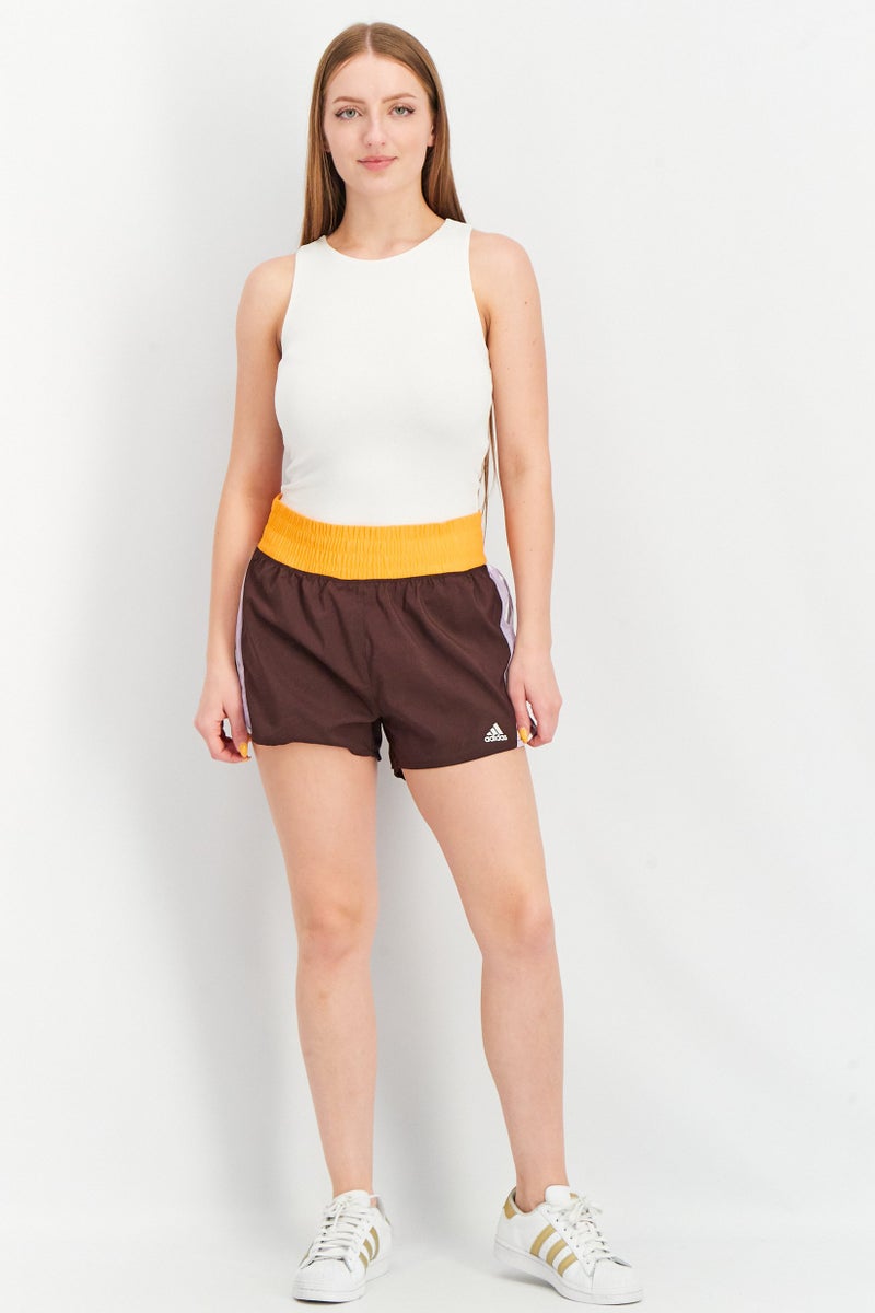 Adidas Women Sportswear Fit Hyperglam Running Shorts, Brown  - Image 3