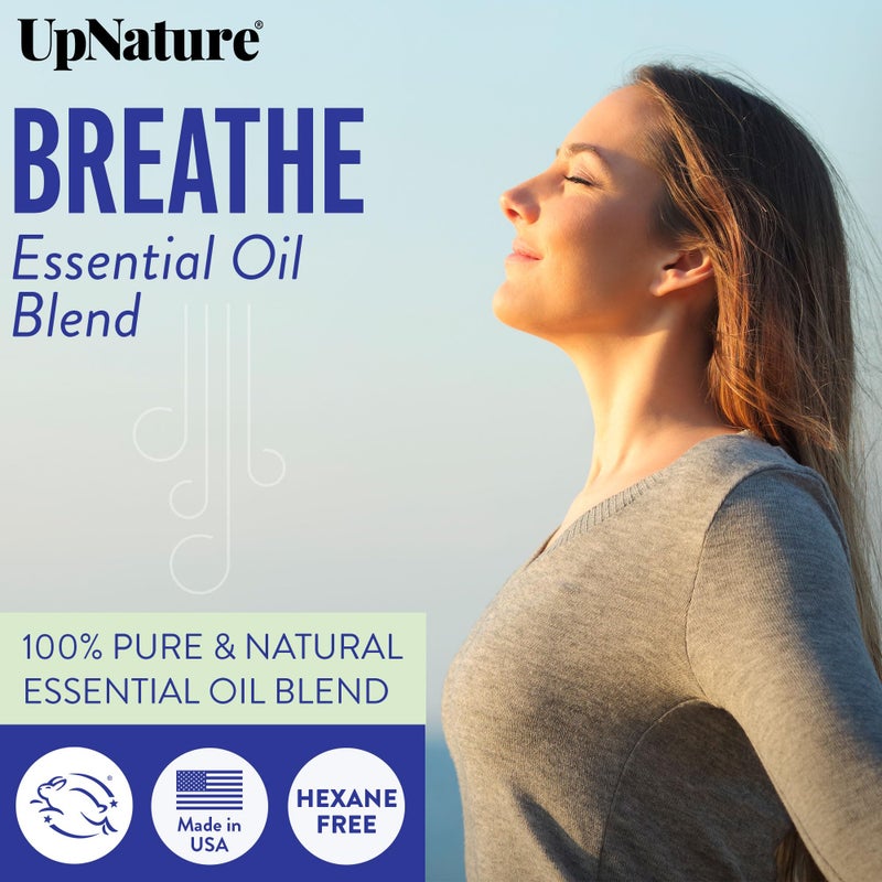 UpNature Breathe Essential Oils Blend (Large 2oz) Essential Oils for Diffusers for Home Humidifier Vaporizer Liquid, Eucalyptus and Menthol Blend, Aromatherapy Oils - Image 2