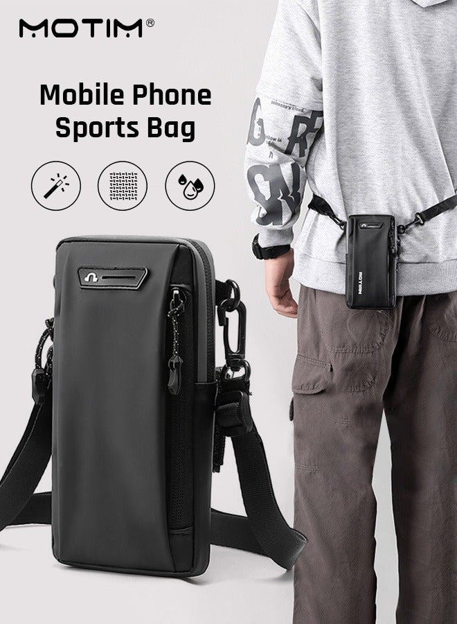 Motim Sports Armband Mobile Phone Arm Bag, Multifunctional Reflective Pocket Arm Bag, Crossbody Bag Passport Travel Wallet Bag, Mobile Phone Holder Up To 7 Inches For Hiking Cycling Workout - Image 1