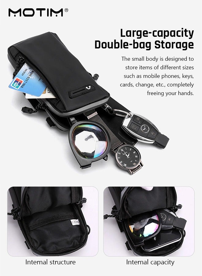 Motim Sports Armband Mobile Phone Arm Bag, Multifunctional Reflective Pocket Arm Bag, Crossbody Bag Passport Travel Wallet Bag, Mobile Phone Holder Up To 7 Inches For Hiking Cycling Workout - Image 2