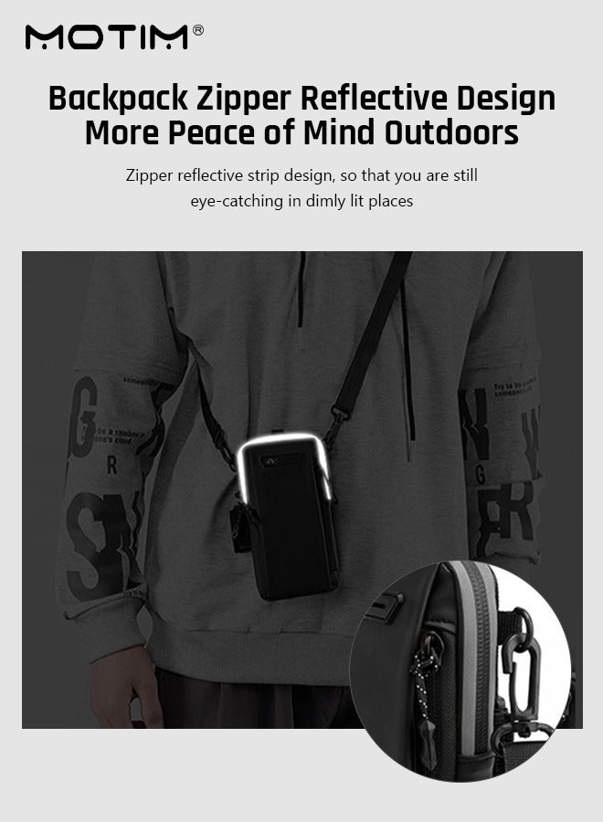 Motim Sports Armband Mobile Phone Arm Bag, Multifunctional Reflective Pocket Arm Bag, Crossbody Bag Passport Travel Wallet Bag, Mobile Phone Holder Up To 7 Inches For Hiking Cycling Workout - Image 5