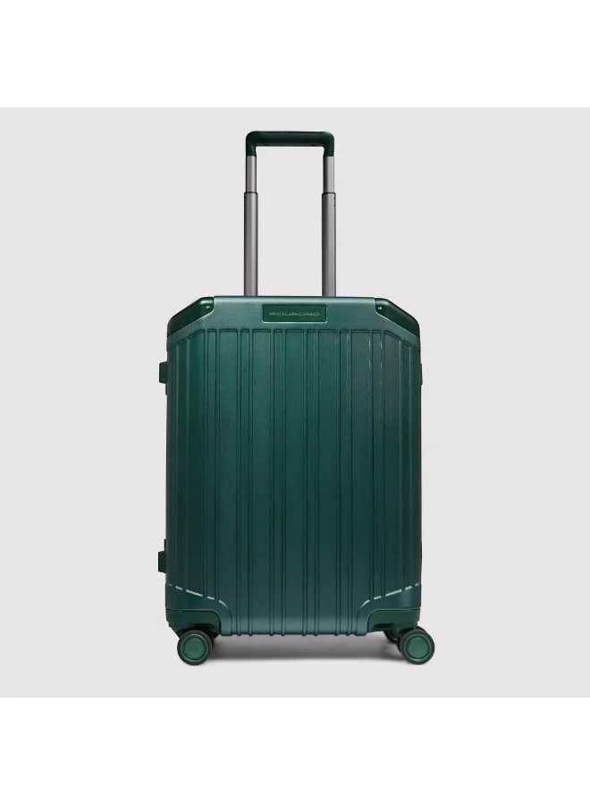بيكوادرو حقيبة سفر Piquadro BV4425PQLM للمقصورة مقاس 21 بوصة | حقيبة كابينة بهيكل صلب من البولي كربونيت (PC) مع قفل TSA و4 عجلات مزدوجة دوارة