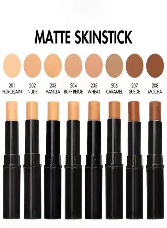 Meifen 2 Pack Foundation Contour Beauty Wand，Long Lasting & Smooth Matte Finish Makeup Stick。(205# Wheat&206# Suede) - Image 4
