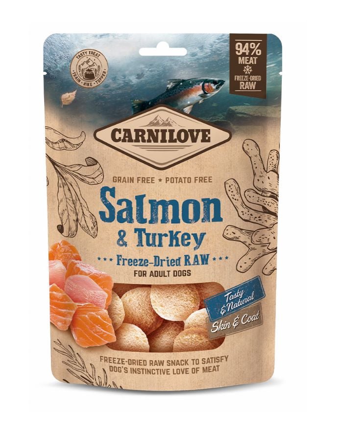 Carnilove Freeze-Dried Raw Snacks Salmon & Turkey 60g | High-Protein Cat & Dog Treats