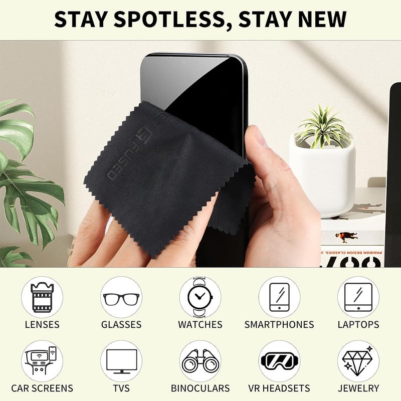 ECO-FUSED Microfiber Cleaning Cloths - 50 Pack - (5.5 x 3 inches) for Cleaning Glasses, Spectacles, Camera Lenses, iPad, Tablets, Phones, Smartphones, Laptops, LCD Screens and Other Delicate Surfaces - Image 4