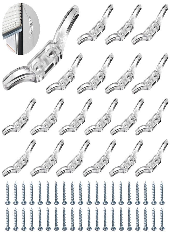 Kowibcl 20 PCS Blind Cord Cleat Safety Rope Cleats Plastic Window Cord Cleat Plastic Transparent Blind Accessories Hooks Cord Cleats Drapery Hardware - Image 1