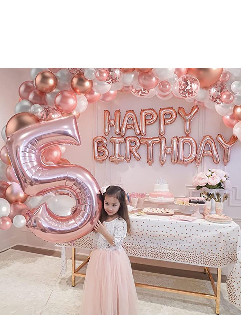 xppier 123 pcs Rose Gold Theme Balloons, Birthday Party Decoration Set  - Image 4