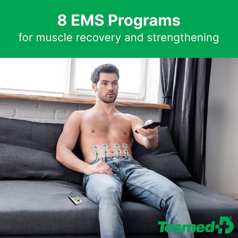 Tesmed جهاز تحفيز العضلات TESMED Fit 58 لتدليك EMS TENS 3 وظائف في 1 22 برنامج 6 منها قابلة للتخصيص مثالي لتخفيف الألم وتحفيز عضلات البطن والأرداف والصدر - Image 5