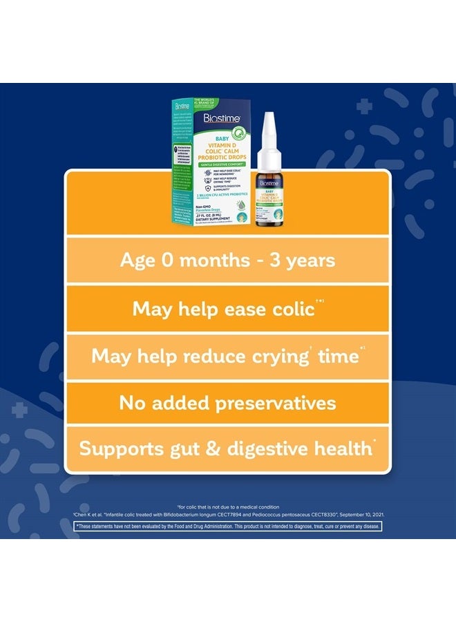 Biostime Colic Calm Baby Probiotic Vitamin D Drops for Infants & Newborns | Colic Baby Relief 1B CFU | Gripe Water Alternative | Newborn Gas Drops & Constipation Relief * | 32 Serving - Image 4