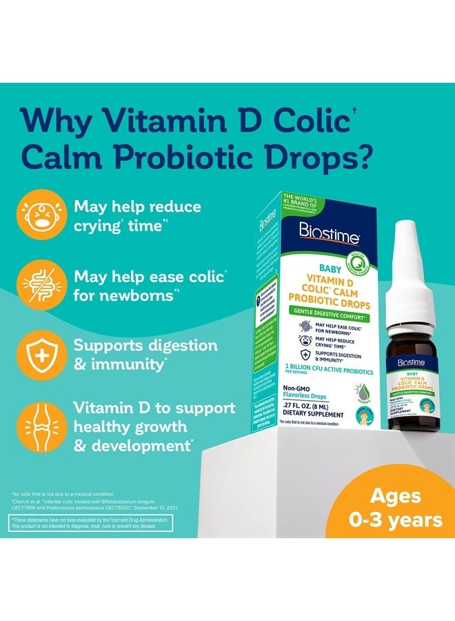 Biostime Colic Calm Baby Probiotic Vitamin D Drops for Infants & Newborns | Colic Baby Relief 1B CFU | Gripe Water Alternative | Newborn Gas Drops & Constipation Relief * | 32 Serving - Image 3