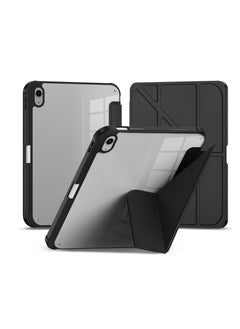 Cover for iPad Terra Mini 6/2021 with smart pen holder, slim smart cover with kickstand 2 in 1, black/transparent