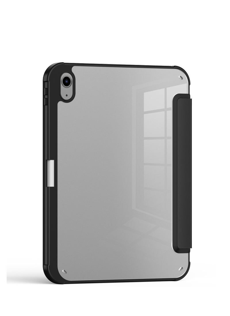 Terra - Cover for iPad Terra Mini 6/2021 with smart pen holder, slim smart cover with kickstand 2 in 1, black/transparent - Image 1