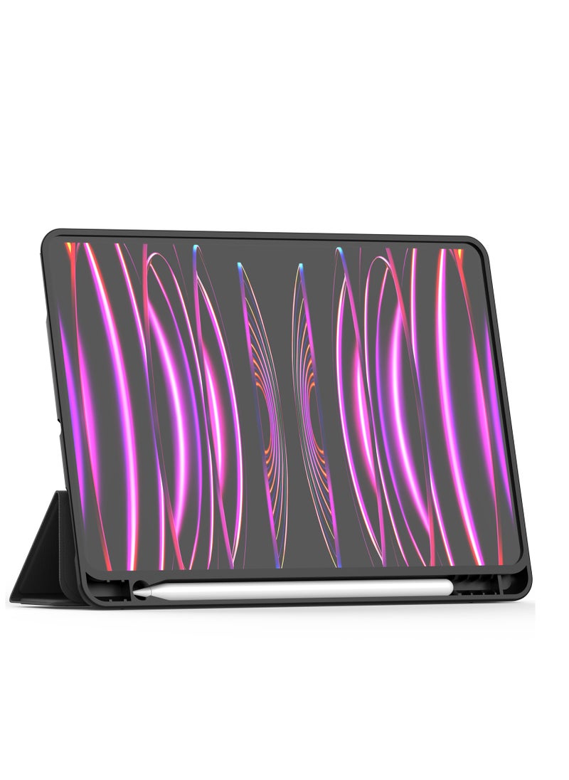 Terra - Cover for iPad Terra Mini 6/2021 with smart pen holder, slim smart cover with kickstand 2 in 1, black/transparent - Image 1