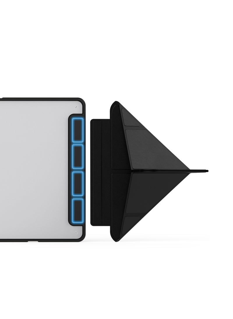 Terra - Cover for iPad Terra Mini 6/2021 with smart pen holder, slim smart cover with kickstand 2 in 1, black/transparent - Image 1