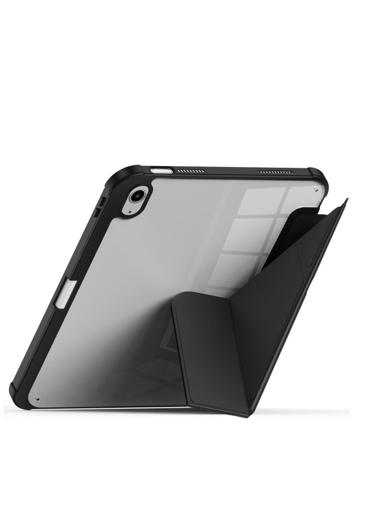 Terra - Cover for iPad Terra Mini 6/2021 with smart pen holder, slim smart cover with kickstand 2 in 1, black/transparent - Image 1