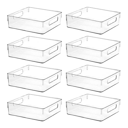 ShelfShaper Clear Plastic Storage Bins, Home Bathroom Laundry Room Freezer Refrigerator Pantry Organizers and Storage Containers Fridge Organizer Bins Kitchen Organization Cabinet Medicine Bin for organizing - Image 1
