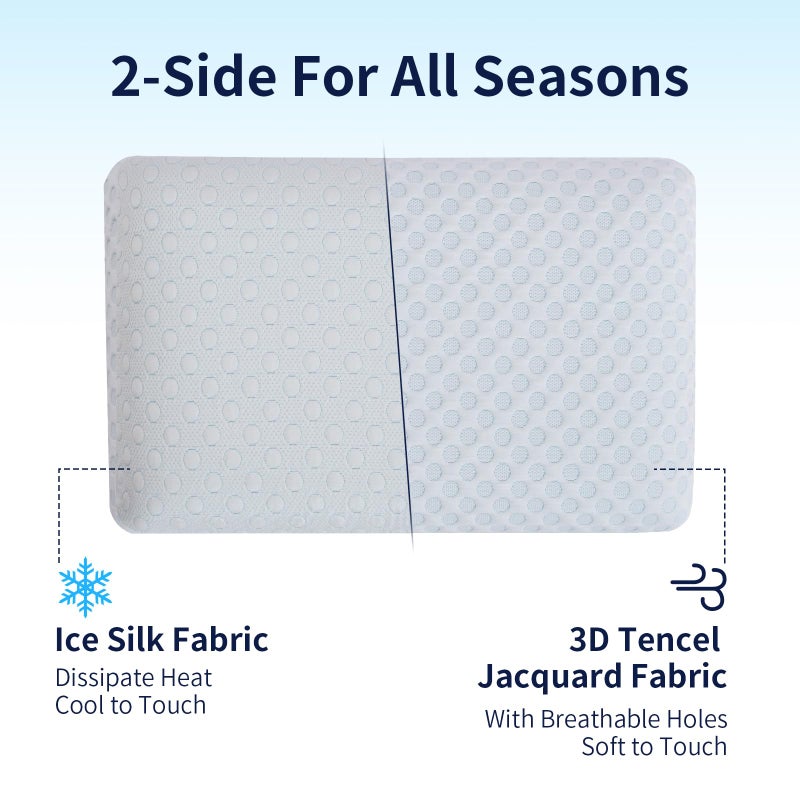 Hcore Ultra Thin Pillow 2.75" Stomach Sleeping, Slim Pillow for Side Back Stomach Sleepers, Gel Infused Memory Foam Pillow with Two-Sided Pillow - CertiPUR-US - Standard - Image 2