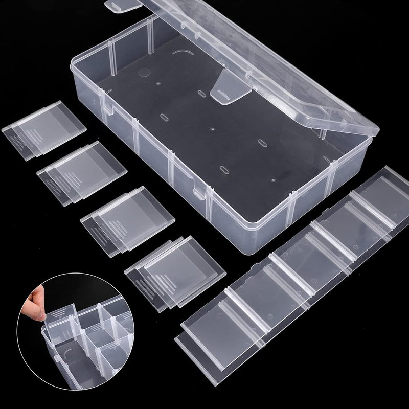 SGHUO 3 Pack 15 Grids Large Plastic Storage Organizer Box,15 Compartments with Dividers for Tackle Box, Beads, Washi Tape, Ribbon, Crafts, Art Supply 10.9X6.5X2.2inch - Image 3
