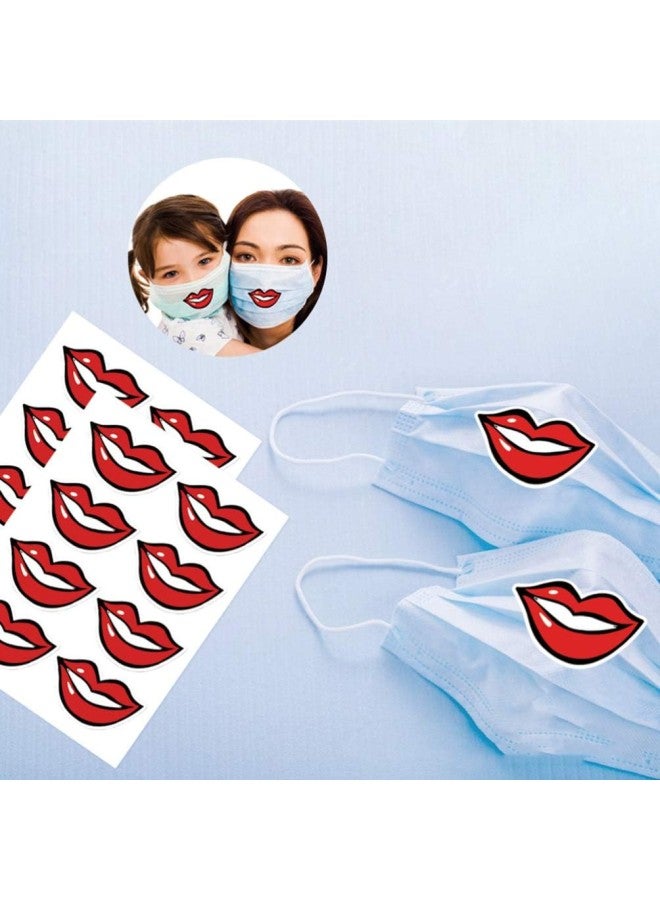 klarako 80pcs Smile Decals Mouth Stickers Self Adhesive Smile Lips Decals Funny Face Cover Bandana Headwear Label Paster for Service Industry face Stickers Lab Funny Mouth Stickers  - Image 4