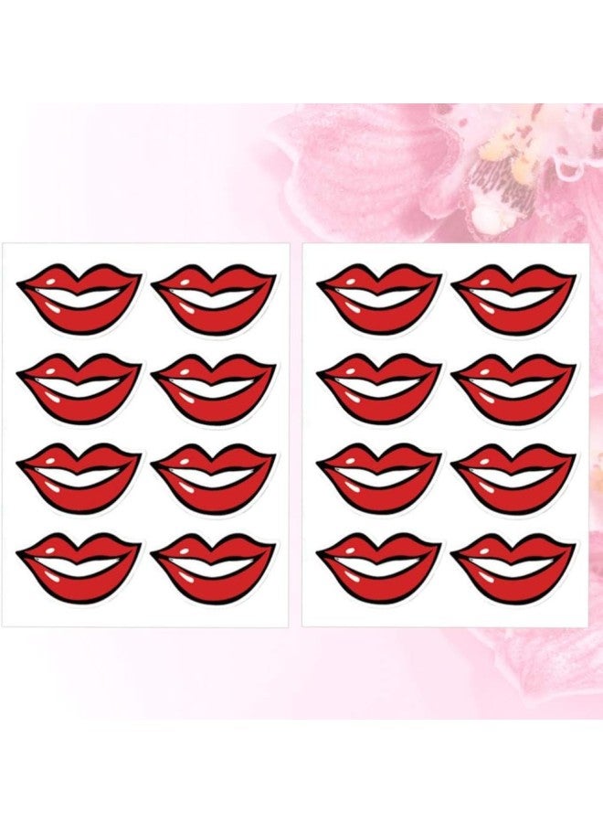 klarako 80pcs Smile Decals Mouth Stickers Self Adhesive Smile Lips Decals Funny Face Cover Bandana Headwear Label Paster for Service Industry face Stickers Lab Funny Mouth Stickers  - Image 3