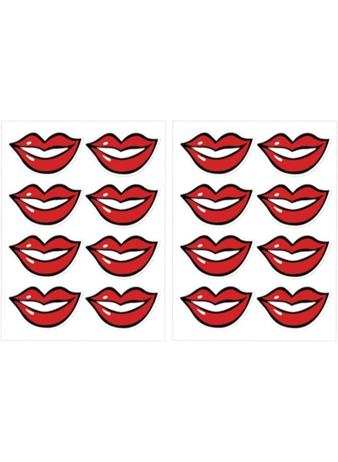 klarako 80pcs Smile Decals Mouth Stickers Self Adhesive Smile Lips Decals Funny Face Cover Bandana Headwear Label Paster for Service Industry face Stickers Lab Funny Mouth Stickers  - Image 1