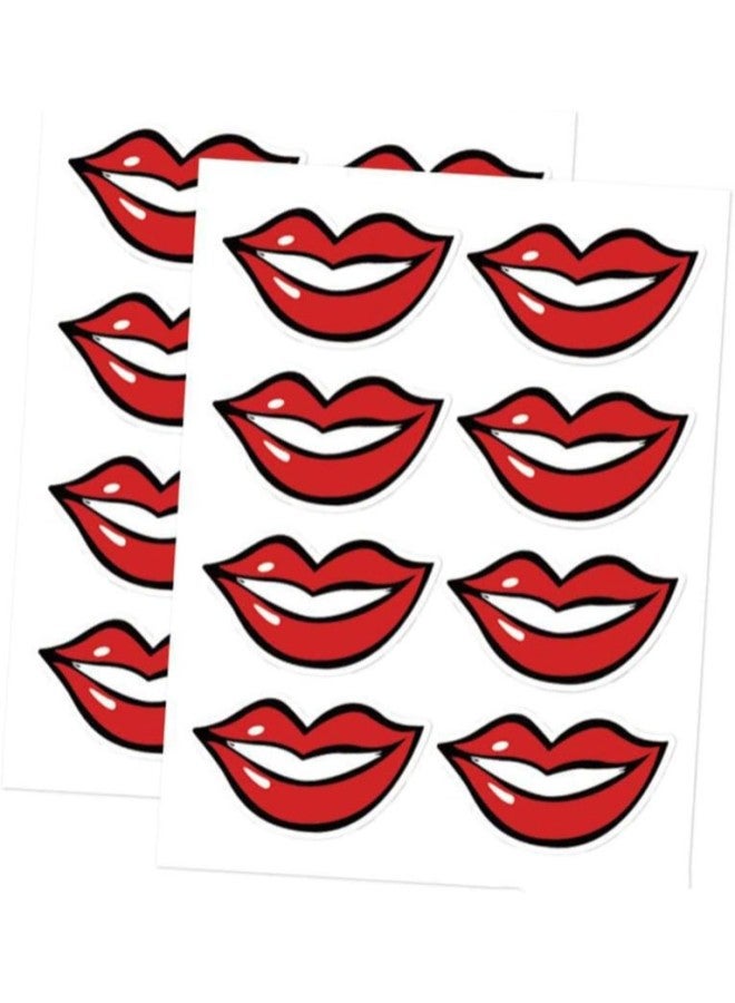 klarako 80pcs Smile Decals Mouth Stickers Self Adhesive Smile Lips Decals Funny Face Cover Bandana Headwear Label Paster for Service Industry face Stickers Lab Funny Mouth Stickers  - Image 5