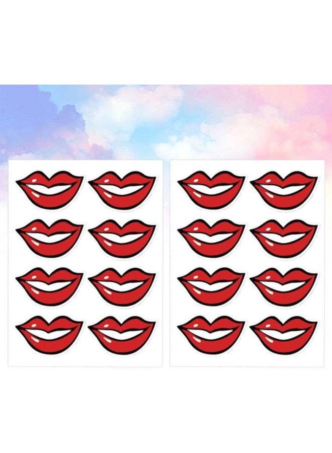 klarako 80pcs Smile Decals Mouth Stickers Self Adhesive Smile Lips Decals Funny Face Cover Bandana Headwear Label Paster for Service Industry face Stickers Lab Funny Mouth Stickers  - Image 2