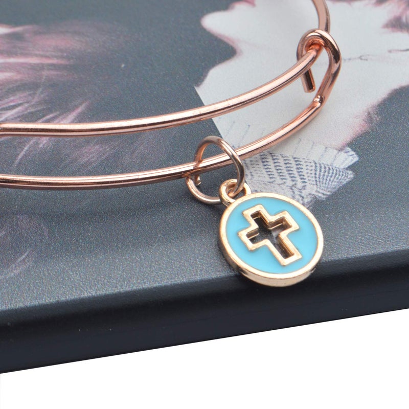 Aylifu 40pcs Round Enamel Cross Charms Alloy Crucifix Charm Pendants for Jewelry Making Bracelet Necklace,4 Colors - Image 4