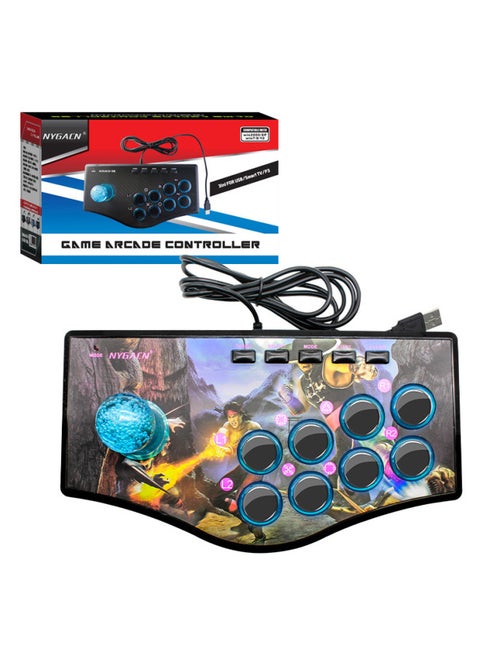 Direct Supply Pc Computer TV Projector P3 Android Mobile Phone Wired King Of Fighters Arcade Game Joystick-Product Color:Single-headed Iron Fist