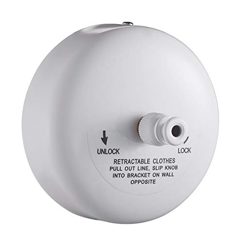 JOOM Retractable Clothesline Stainless Steel Heavy Duty 9Feet(MAX) for Hanging Drying in Bathroom Laundry Hotels, Chrome Finish,Round Style (White) - Image 1