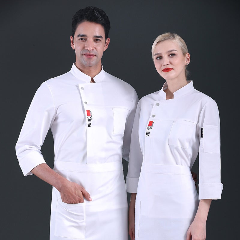 2025 Autumn/Winter New Chef Uniform Workwear Long Sleeve Restaurant Kitchen Catering Specialized Workwear Can Be Embroidered - Image 1
