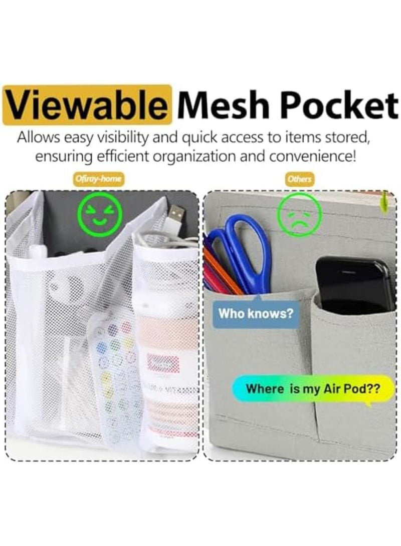 SYOSI 2 Pack RV Shoe Pockets Bedside Storage Organizer - Bed Hanging Pocket Organizer, 16 Large Pocket Wall Mounted Entryway Shoes Rack, Bedside Caddy for Shoes, Toys - RV Camper Essentials(White) - Image 5