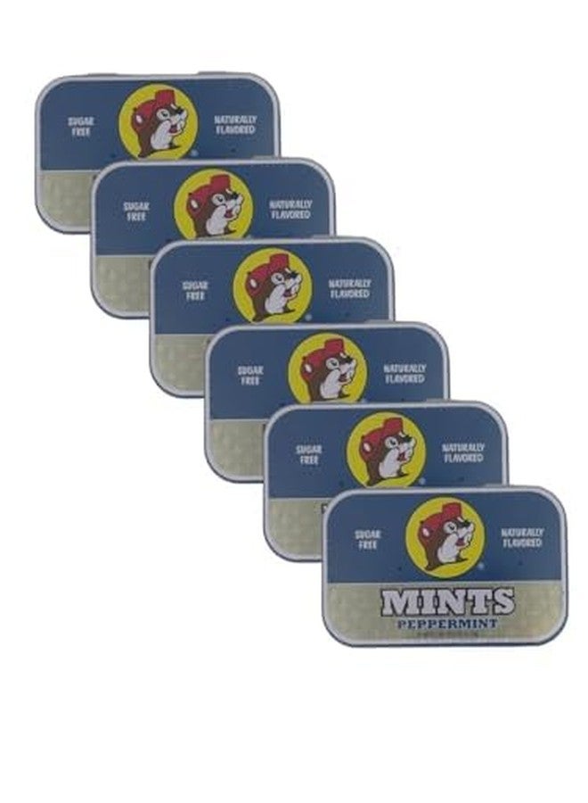 Buc-ee's Gluten Free & Sugar Free Mints - 50 mints Tin Can, Pack of 6 (Peppermint - Image 1