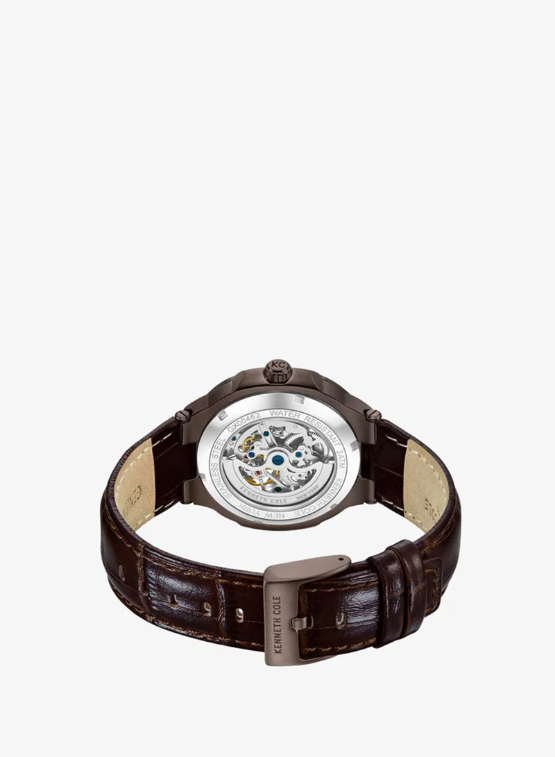 Kenneth Cole New York  45.5mm Analog Men's Watch with Brown Genuine Leather Strap for Men | Best Price UAE