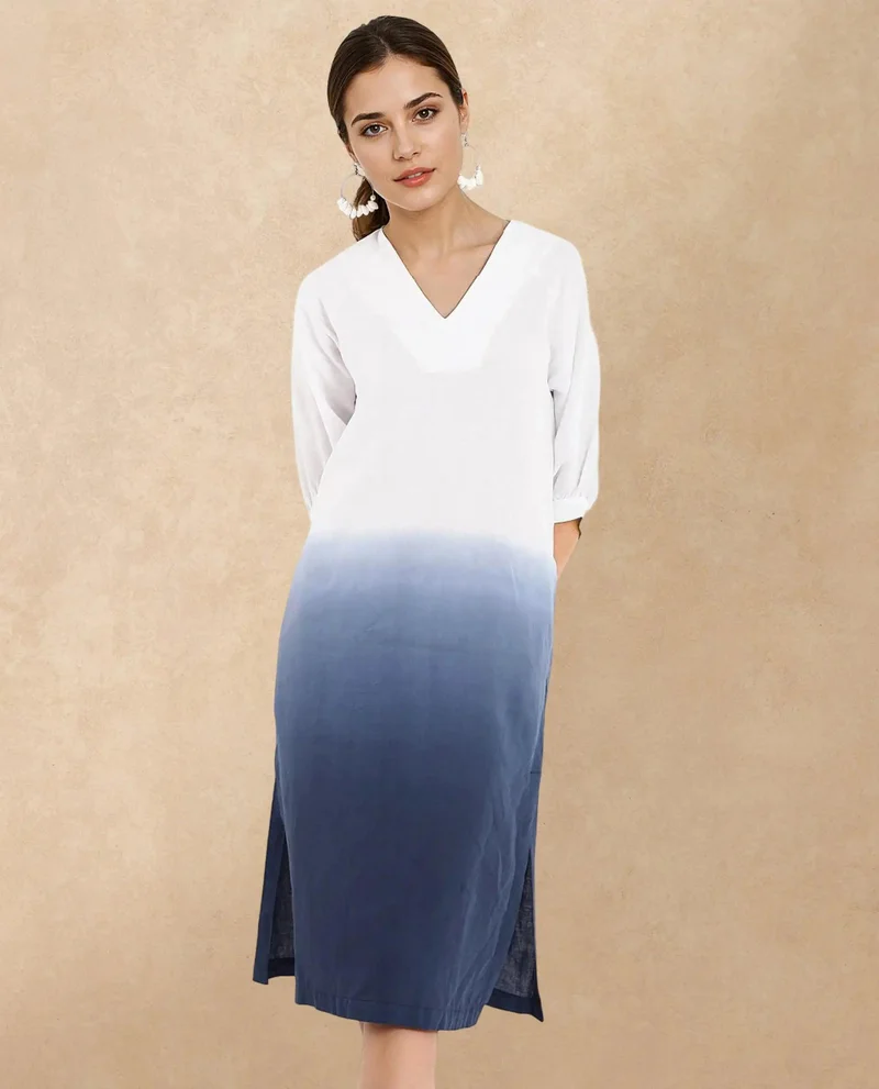ريريزم Women's Elegant Ombre Midi Dress