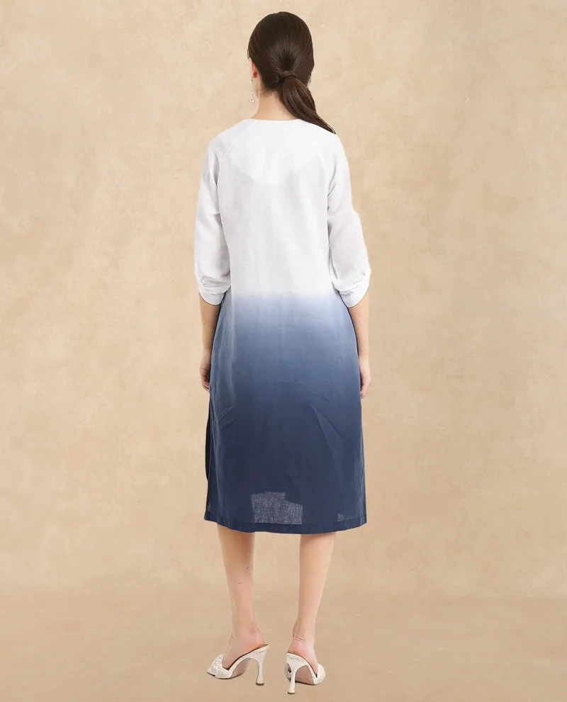 Rareism Women's Elegant Ombre Midi Dress