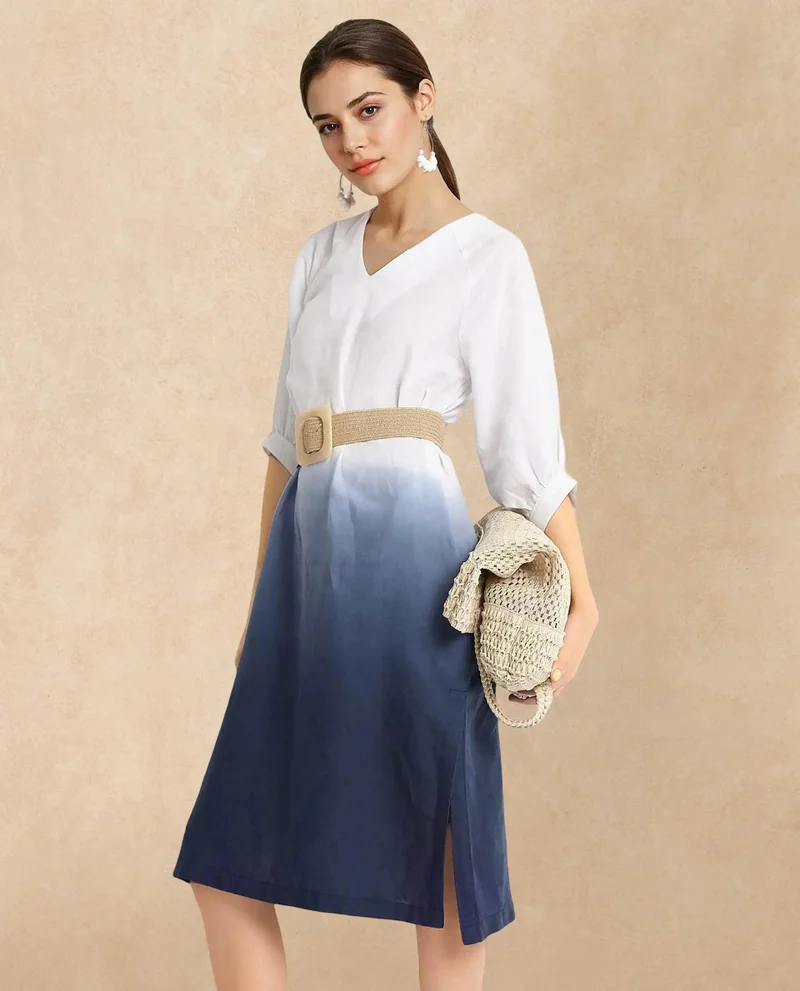 ريريزم Women's Elegant Ombre Midi Dress