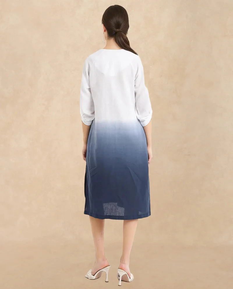 Rareism Women's Elegant Ombre Midi Dress