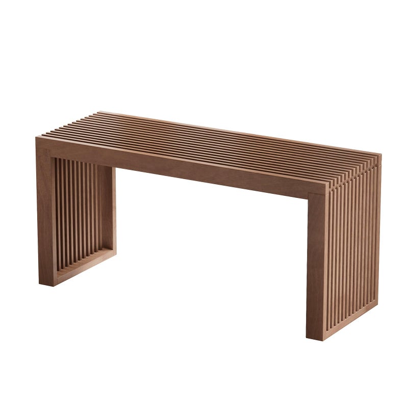 APRTAT Bamboo Dining Bench, 35 inch Farmhouse Decor Indoor Kitchen Table Bench, Entryway Shoe Rack Bench, Outdoor Bench, Solid Bamboo Benches for Living Room, Hallway, Bedroom, Bathroom (Walnut, Long) - Image 1