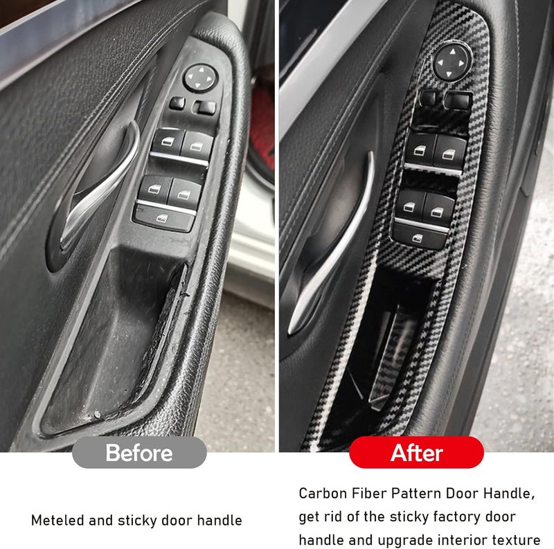 Jaronx 7PCS Carbon Fiber Pattern Door Handle Kit for BMW 5 Series F10/F11 (2010-2016) - Image 2