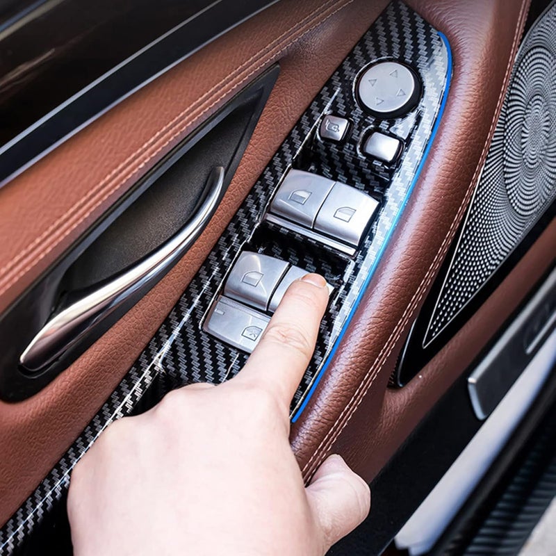 Jaronx 7PCS Carbon Fiber Pattern Door Handle Kit for BMW 5 Series F10/F11 (2010-2016) - Image 3
