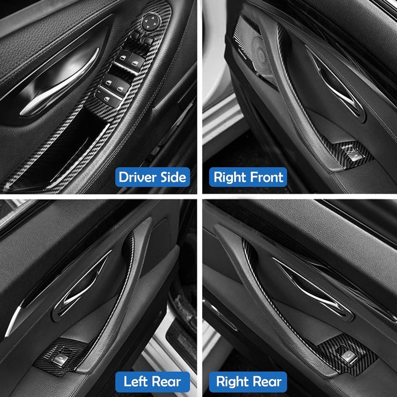 Jaronx 7PCS Carbon Fiber Pattern Door Handle Kit for BMW 5 Series F10/F11 (2010-2016) - Image 5