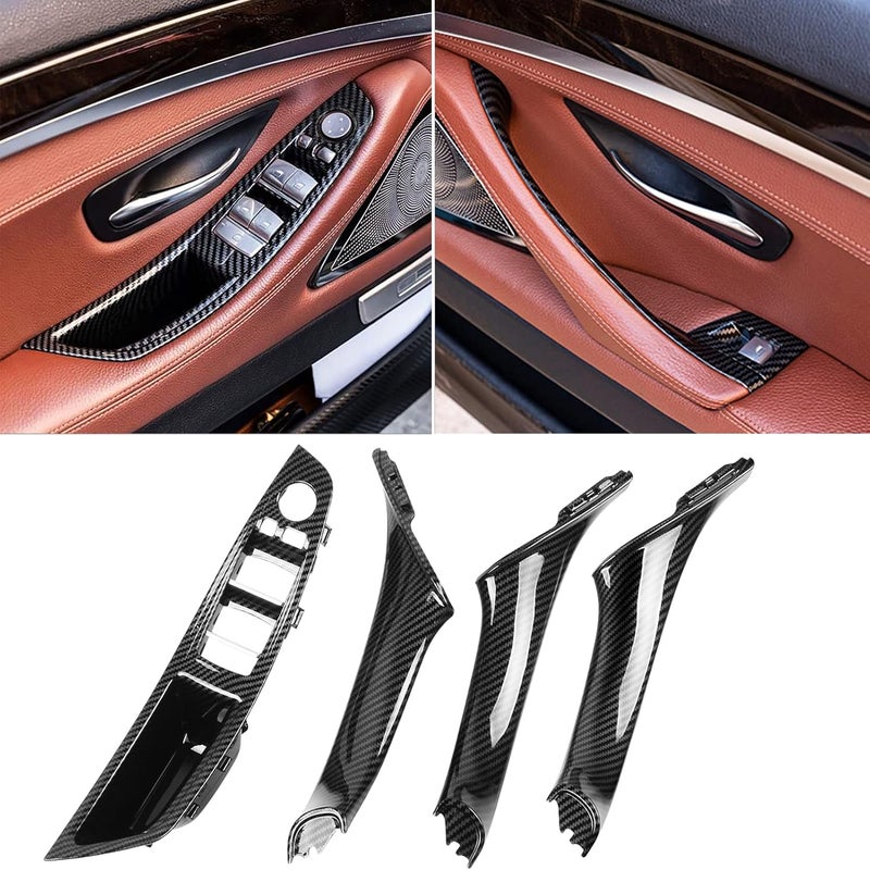 Jaronx 7PCS Carbon Fiber Pattern Door Handle Kit for BMW 5 Series F10/F11 (2010-2016) - Image 1