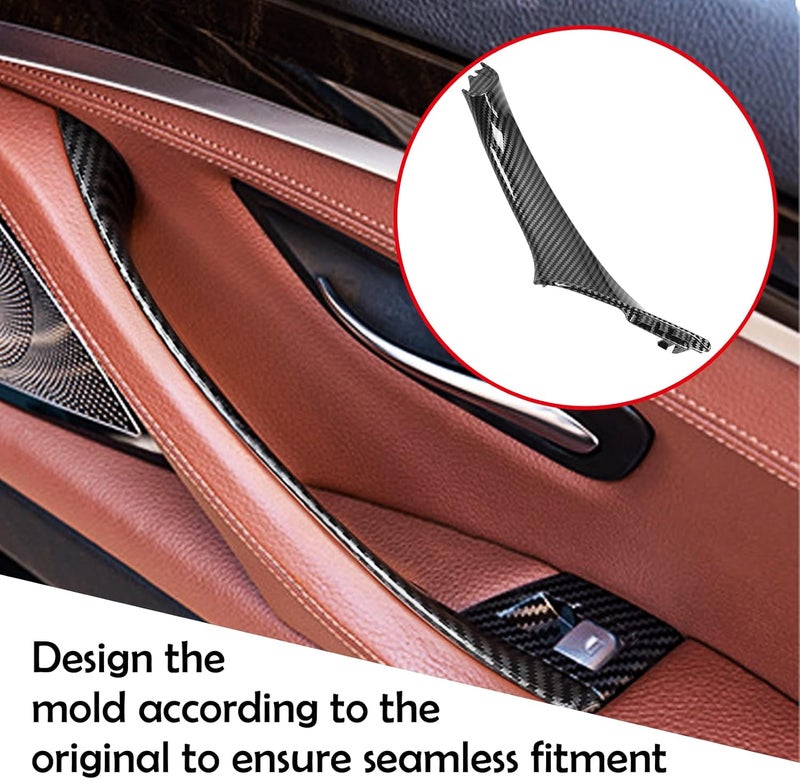 Jaronx 7PCS Carbon Fiber Pattern Door Handle Kit for BMW 5 Series F10/F11 (2010-2016) - Image 4