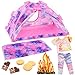 Ecore Fun 11 Items 18 inch Girl Dolls Camping Tent Set and Accessories Including 18 Inch Doll Camping Tent Clothes Set Campfire Chocolate Biscuit etc - Image 2