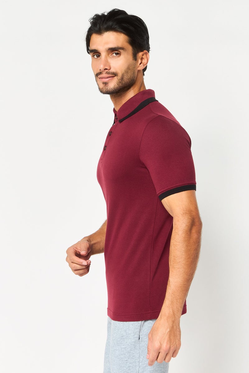 PUMA تي شيرت بولو قصير الأكمام للرجال، رياضي، خارجي، ماروني - Image 3