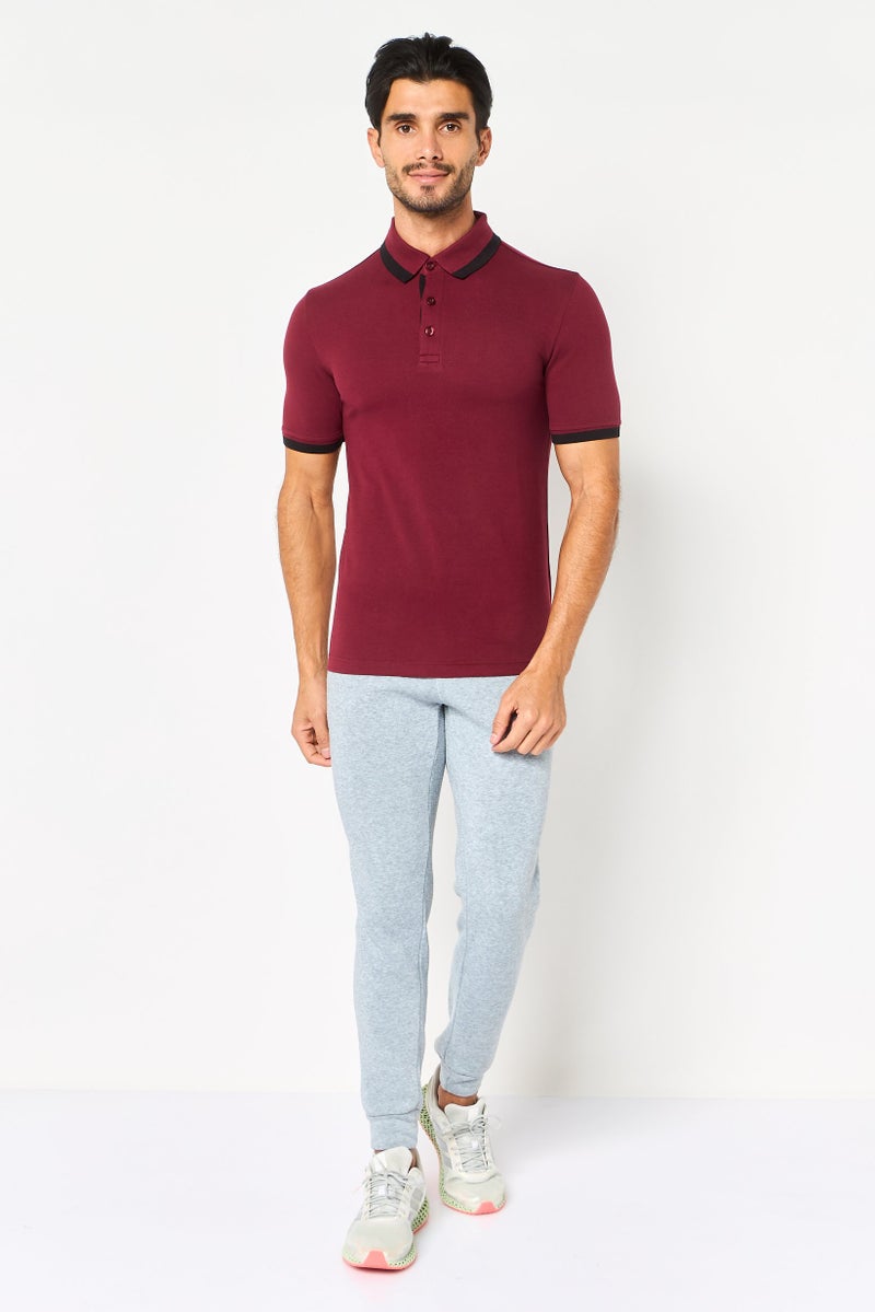 PUMA تي شيرت بولو قصير الأكمام للرجال، رياضي، خارجي، ماروني - Image 2